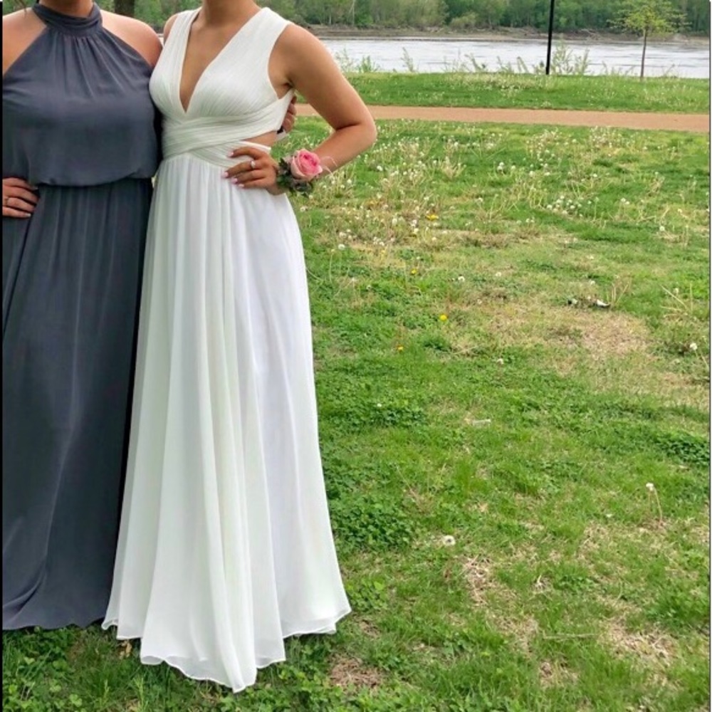 Long White Prom Dress (worn once)